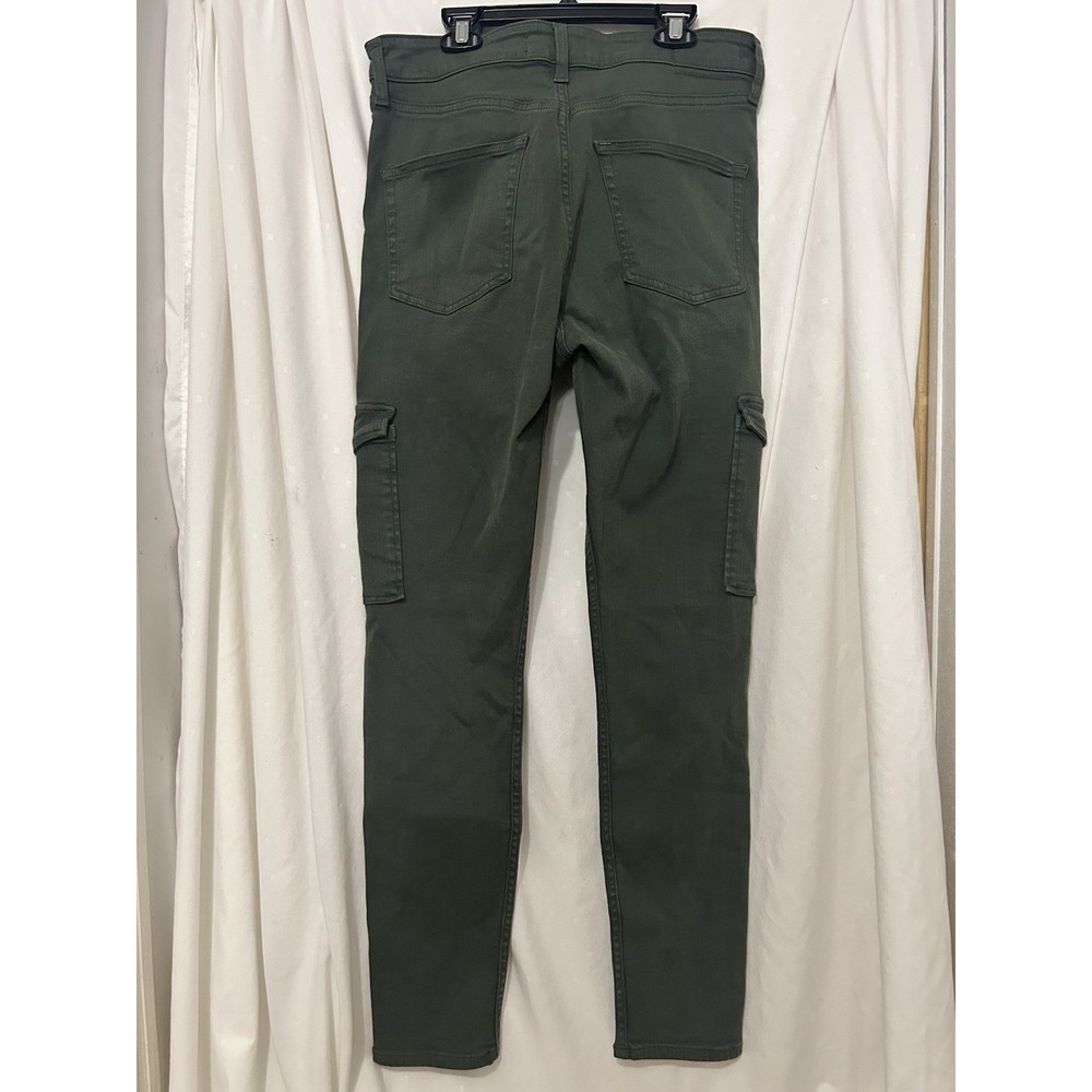 Ladies Pants by Etica Size 29 High Waist Olive Green Pockets - Picture 2 of 7